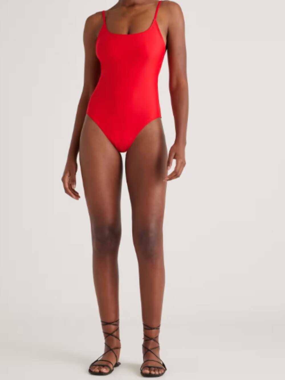 New! Quince Italian Cami One-Piece Swimsuit in Cherry Red Size Extra Small